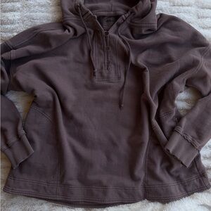 Aerie Brown Hooded Oversized Sweatshirt Sz Large